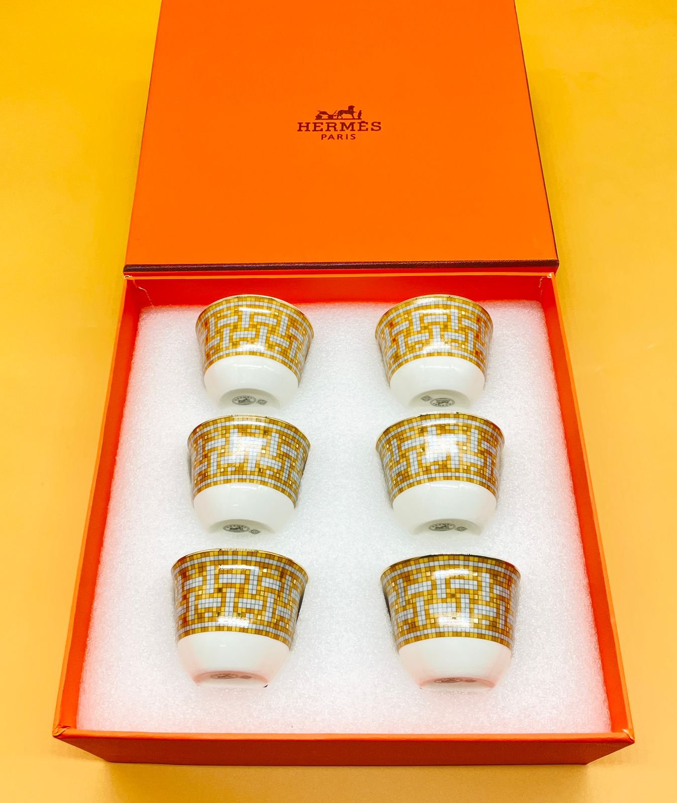 Arabic coffee set for six people from Hermes - Hermes Arabic Coffee | Aleppo Gift UAE